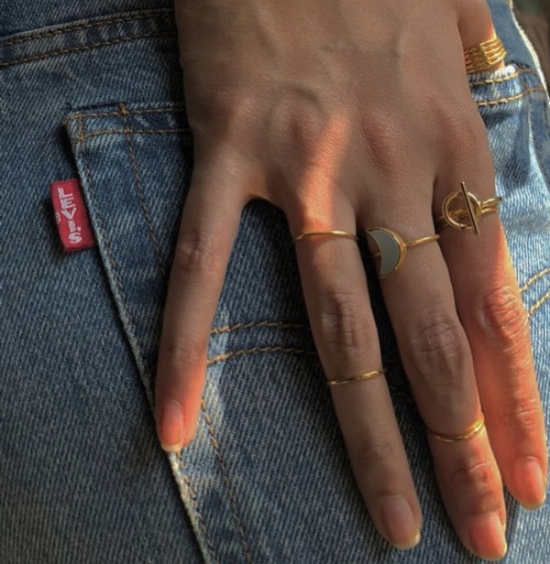 Zircon Moon Rings For Women Stainless Steel Glowing Moon Star Adjustable Finger  Ring Aesthetic Wedding Jewelery