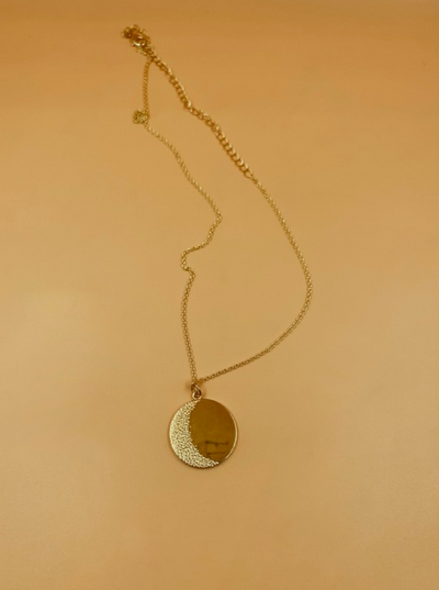 Big Moon Medallion Necklace  | 18kt Solid Gold