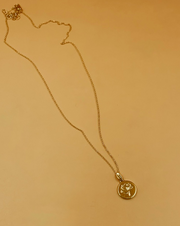 Homecoming Rosalia Rose Motif Medallion Necklace | 18kt Solid Gold