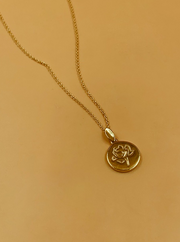 Homecoming Rosalia Rose Motif Medallion Necklace | 18kt Solid Gold
