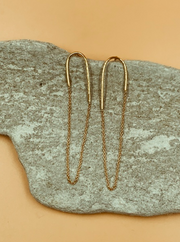 Franca Chain Drape Earrings | 18kt Solid Gold