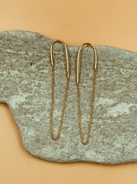 Franca Chain Drape Earrings | 18kt Solid Gold
