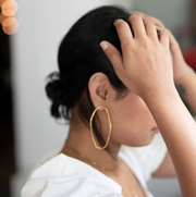 Lilly Singh in Modernist Abstract Oblong Hoops