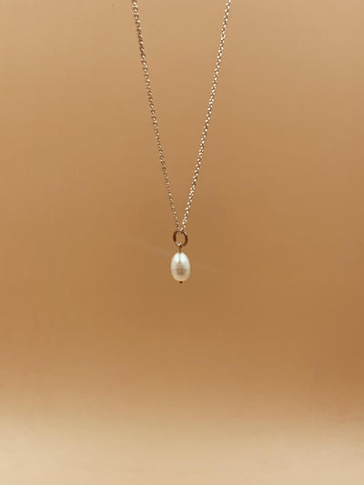 Pearl Egg Sterling Silver Necklace