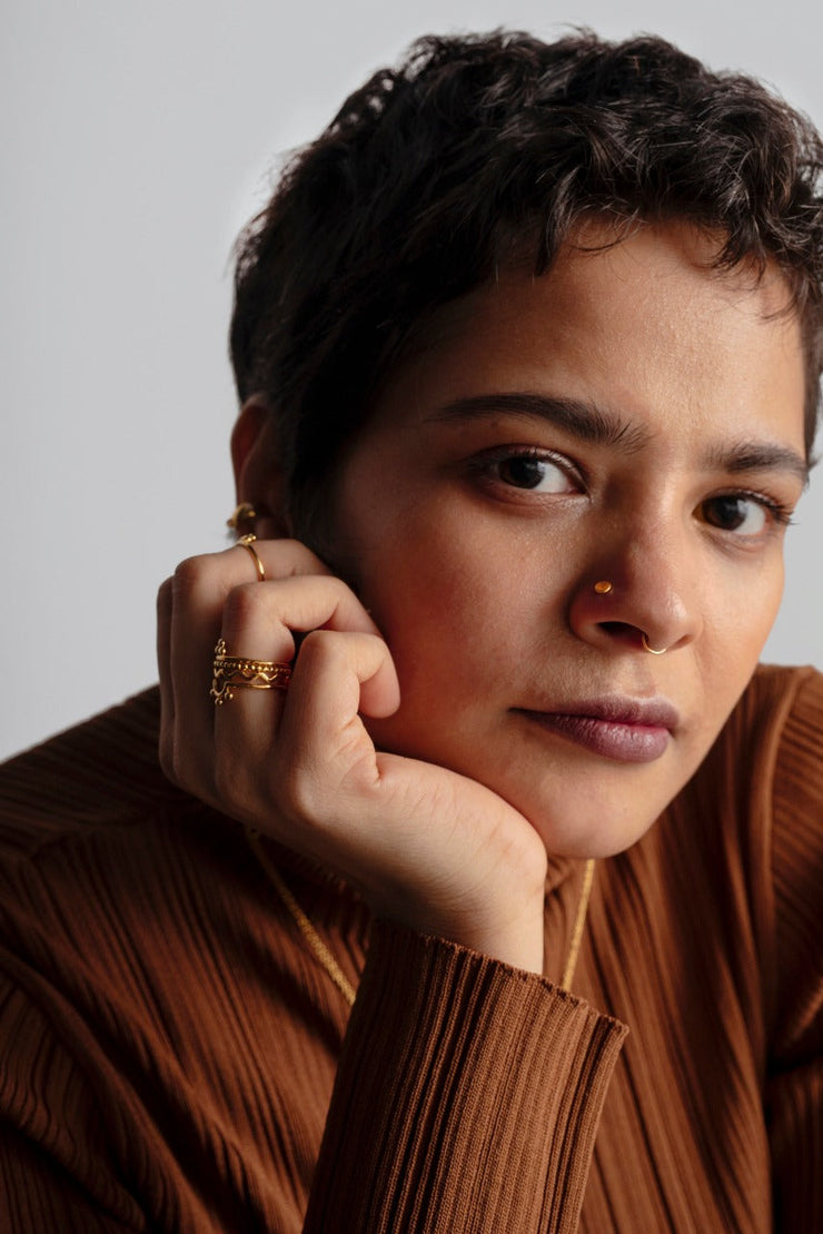 Small Amalia Pica Disc Nose Pin | 18kt Solid Gold