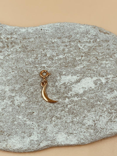 Mini Crescent Moon Charm | 18kt Solid Gold