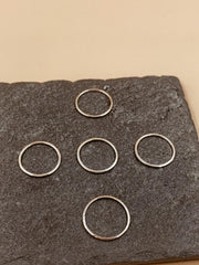 Essential Basic Ring Set of 5 Midi To Thumb in Silver Tone