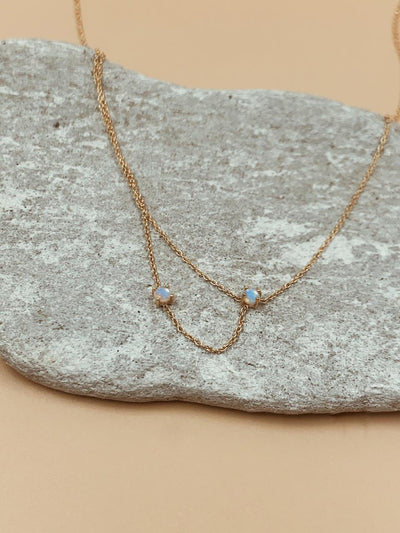 Odxel Opal Sideway Layered Necklace