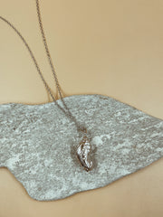 Lune Chrysalis Pendant Necklace in Silver Tone With Plain Chain