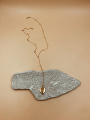 Dona Paula Heart Charm Link Lariat Necklace