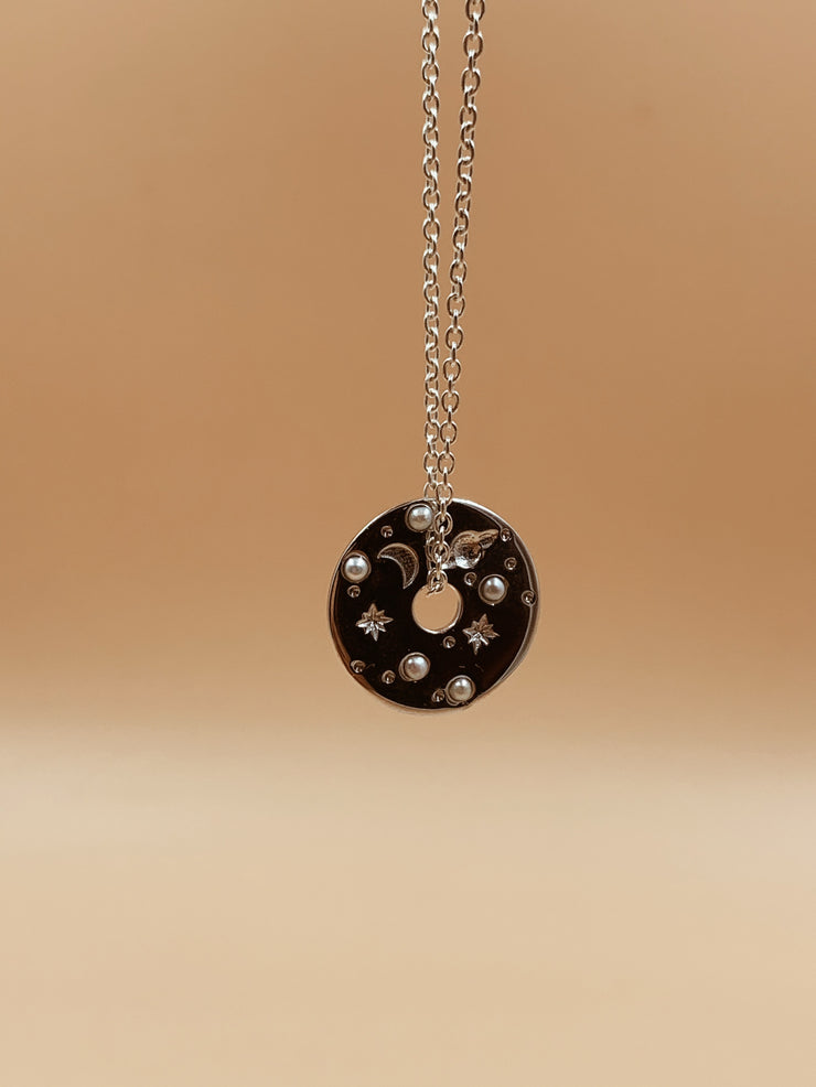 Small Celestial Record Pendant Necklace