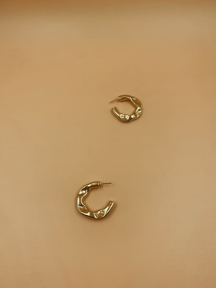 Small Crater Hoops | 18kt Solid Gold