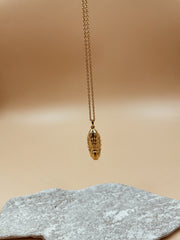 Lune Chrysalis Pendant Necklace With Plain Chain