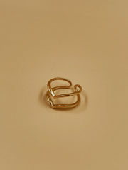 Soma Double V Ring | 18kt Solid Gold